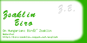 zsaklin biro business card